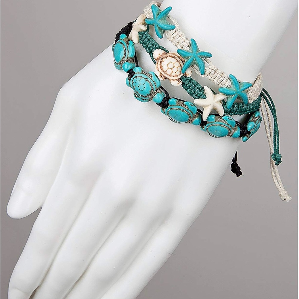 Turtle Starfish 3 Pack Beach Bracelets